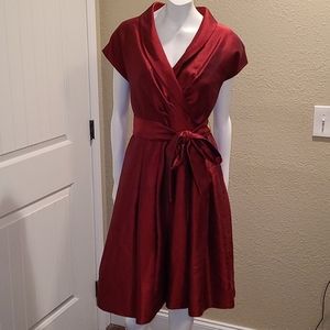 Rena Rowan Crimson Faux Wrap Dress 4